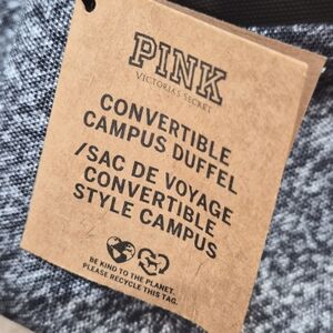 Victoria's Secret Gray and Black Duffel Bag